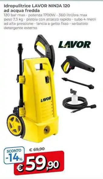 A&O Idropulitrice LAVOR NINJA 120 ad acqua fredda offerta