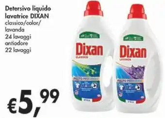 D'Italy Detersivo liquido lavatrice DIXAN classico/color/ lavanda 24 lavaggi antiodore 22 lavaggi offerta