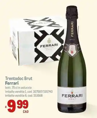 Metro Trentodoc Brut Ferrari bott. 75 cl offerta