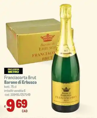 Metro Franciacorta Brut Barone di Erbusco bott. 75 cl offerta