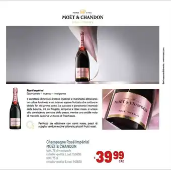 Metro Champagne Rosé Impérial MOET & CHANDON bott. 75 cl offerta
