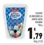 Conad CILIEGIE DI MOZZARELLA SANTA LUCIA GALBANI 150 g offerta