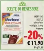 Conad MERITENE NESTLÈ cioccolato, vaniglia 5x30g offerta