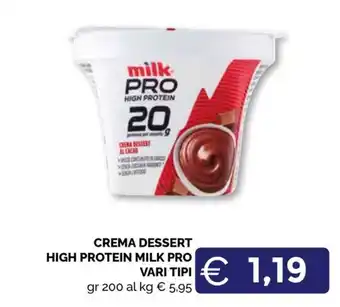 CREMA DESSERT HIGH PROTEIN MILK PRO VARI TIPI gr 200