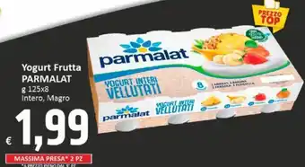 Paghi Poco Yogurt Frutta PARMALAT g 125x8 Intero, Magro offerta