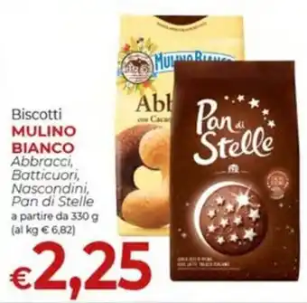 Supermercati Nonna Isa Biscotti MULINO BIANCO Abbracci, Batticuori, Nascondini, Pan di Stelle a partire da 330 g offerta