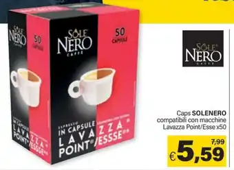NERO Caps SOLENERO compatibili con macchine Lavazza Point/Esse x50