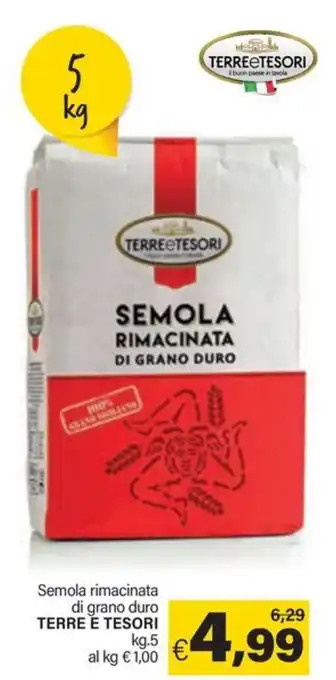 Ard Discount Semola rimacinata di grano duro TERRE E TESORI kg.5 offerta