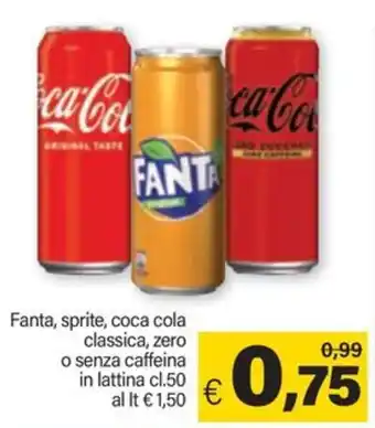 Ard Discount Fanta, sprite, coca cola classica, zero o senza caffeina in lattina cl.50 offerta