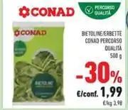 Conad BIETOLINE/ERBETTE CONAD PERCORSO QUALITÀ offerta