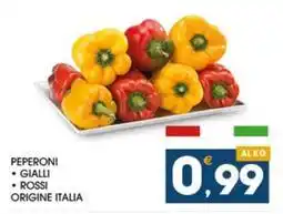 SeBón Supermercati PEPERONI GIALLI ROSSI ORIGINE ITALIA offerta