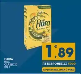 SeBón Supermercati FLORA RISO CLASSICO KG 1 offerta