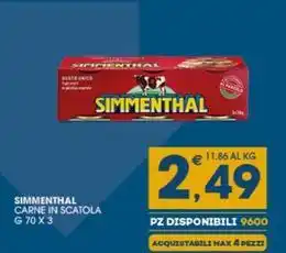 SeBón Supermercati SIMMENTHAL CARNE IN SCATOLA G 70 X 3 offerta