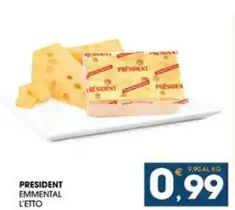 SeBón Supermercati PRESIDENT EMMENTAL L'ETTO offerta