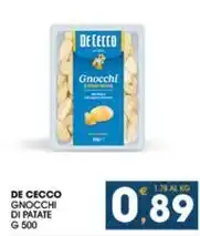 SeBón Supermercati DE CECCO GNOCCHI DI PATATE G 500 offerta