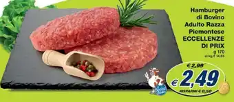 Prix Quality Hamburger di Bovino Adulto Razza Piemontese ECCELLENZE DI PRIX g 170 offerta