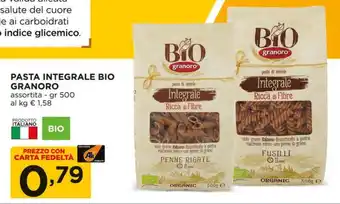 Alì Supermercati PASTA INTEGRALE BIO GRANORO assortita - gr 500 offerta