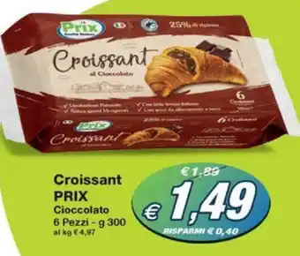 Prix Quality Croissant PRIX Cioccolato 6 Pezzi - g 300 offerta