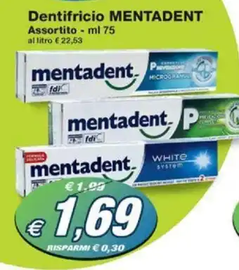 Prix Quality Dentifricio MENTADENT Assortito - ml 75 offerta