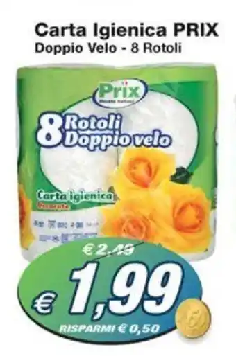 Prix Quality Carta Igienica PRIX Doppio Velo - 8 Rotoli offerta