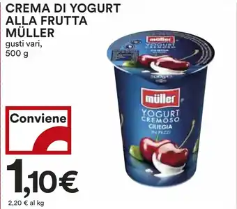 Coop CREMA DI YOGURT ALLA FRUTTA MÜLLER gusti vari, 500 g offerta