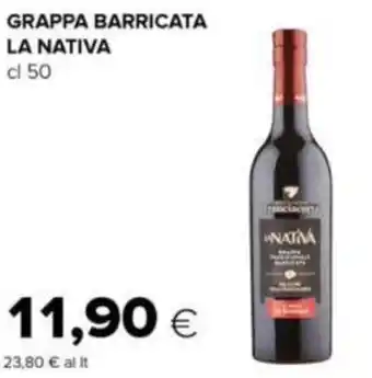 Oasi GRAPPA BARRICATA LA NATIVA cl 50 offerta