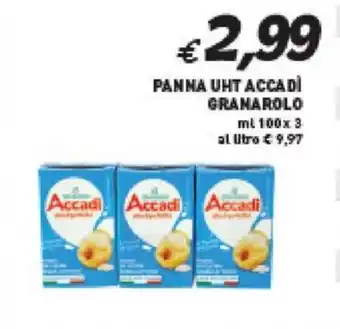 Coal PANNA UHT ACCADÌ GRANAROLO ml 100 x 3 offerta