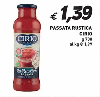 Coal PASSATA RUSTICA CIRIO g 700 offerta