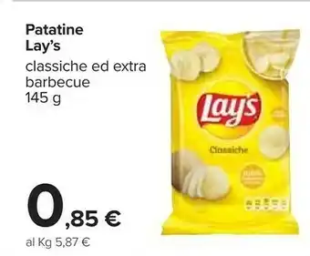 Carrefour Lay's Patatine Classiche 145 G(ml) offerta
