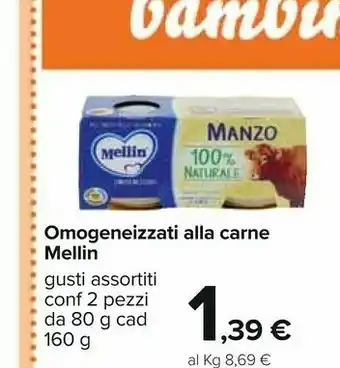 Carrefour Mellin Omogeneizzati offerta