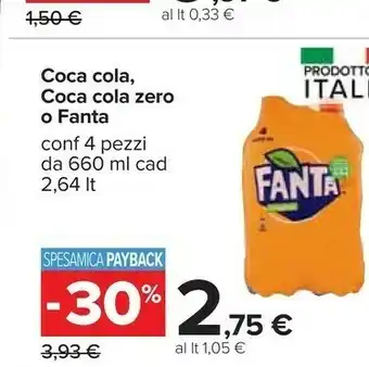 Carrefour Fanta Coca cola zero offerta