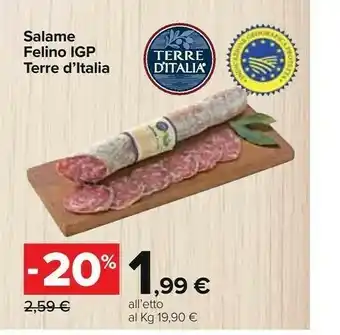 Carrefour Felino Salame offerta