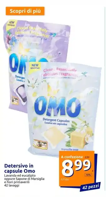 Action Detersivo in capsule Omo offerta