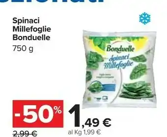 Carrefour Bonduelle Spinaci Millefoglie offerta