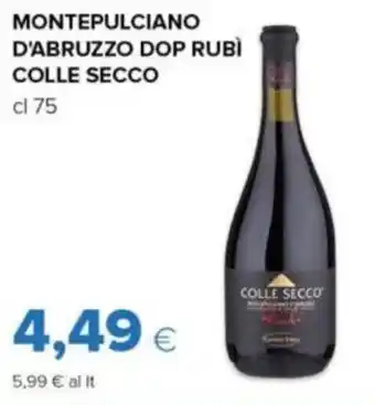 Oasi MONTEPULCIANO D'ABRUZZO DOP RUBÌ COLLE SECCO cl 75 offerta