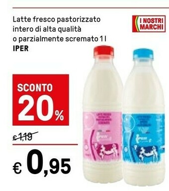 Iper La Grande Latte parzialmente scremato offerta
