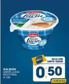 SeBón Supermercati GALBANI SANTA LUCIA RICOTTINA G 100 offerta