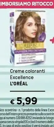 Iper La Grande L'Oreal Creme Coloranti Excellence offerta