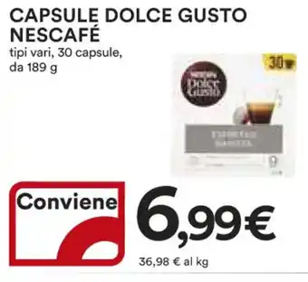 Ipercoop CAPSULE DOLCE GUSTO NESCAFÉ tipi vari, 30 capsule, da 189 g offerta