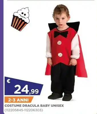 Costume Dracula Baby Unisex 2-3 Anni