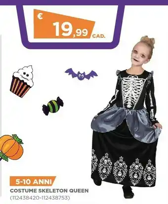 Toys Center Costume Skeleton Queen 5-10 Anni offerta