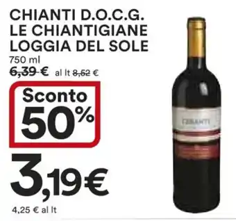 Ipercoop CHIANTI D.O.C.G. LE CHIANTIGIANE LOGGIA DEL SOLE 750 ml offerta