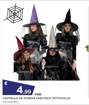 Cappello Da Strega Con Velo Witchville