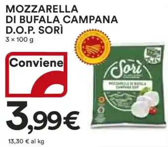 Ipercoop MOZZARELLA DI BUFALA CAMPANA D.O.P. SORÌ 3 x 100 g offerta