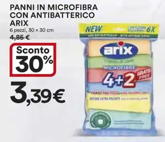 Ipercoop PANNI IN MICROFIBRA CON ANTIBATTERICO ARIX 6 pezzi, 30 x 30 cm offerta