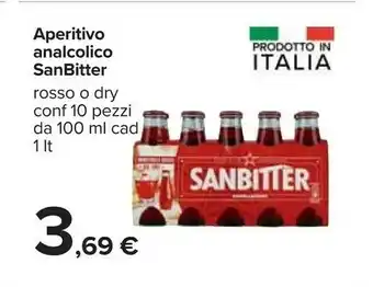 Carrefour Sanbitter Aperitivo Analcolico Rosso offerta