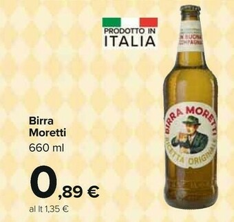 Carrefour Birra Moretti - Birra Moretti 660 G(ml) offerta