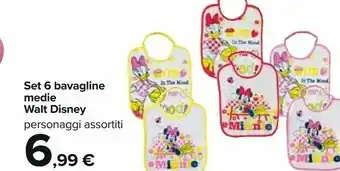 Carrefour Disney Set 6 Bavagline Medie offerta