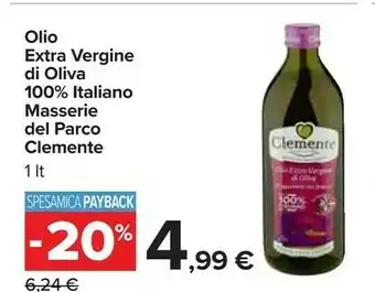 Carrefour Clemente Olio Extra Vergine Di Oliva 100% Italiano Masserie Del Parco offerta