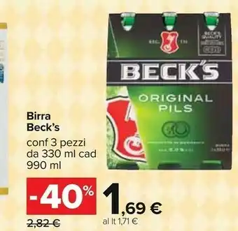 Carrefour Beck's - Birra 330 G(ml) offerta